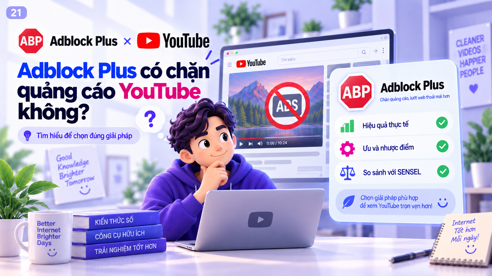 Minh họa Adblock Plus trên Chrome và cách kiểm tra khả năng chặn quảng cáo YouTube thực tế